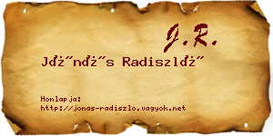 Jónás Radiszló névjegykártya
